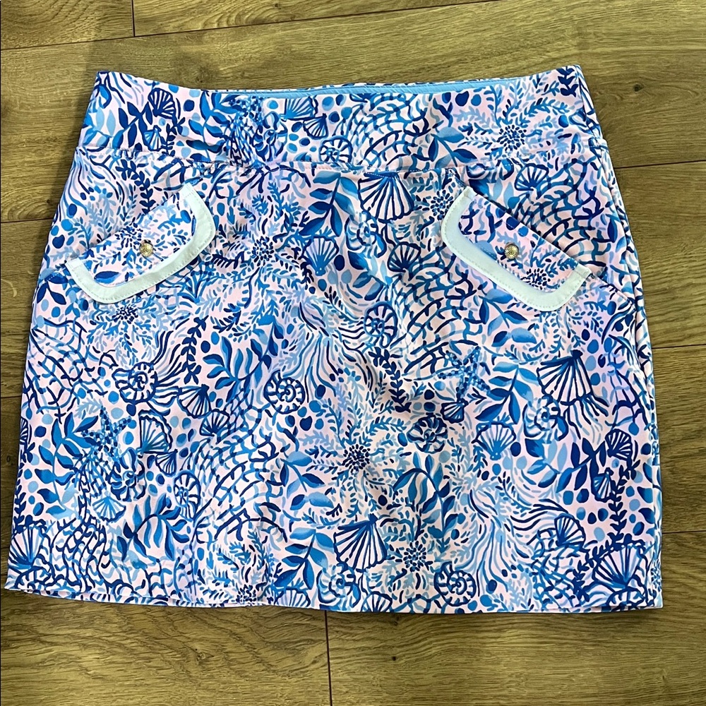 Lilly Pulitzer Blue and Pink Patterned Skort